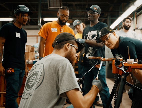 Workers of all ages in the trades